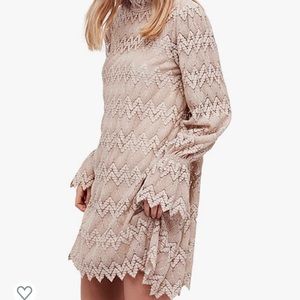 NWT Free People Simone Mini Dress in Nude